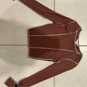 Women's Brown Long Sleeve Tee